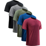 5-Pack Men's Short Sleeve Quick Dry Athletic T-Shirts (Assorted colors)