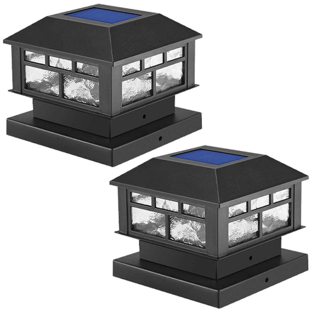 2-Pack Powgdlt Solar 20-LM Fence Post Cap Lights