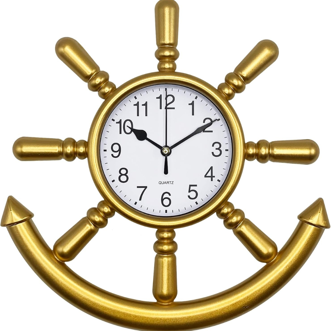 10" Battery Operated Small Nautical Anchor Decorative Clock