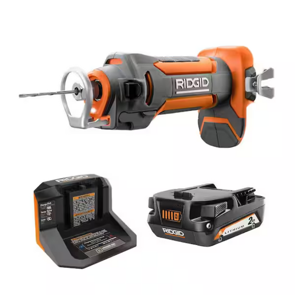 RIDGID 18V Drywall Cut-Out Tool Kit With 2.0 Ah Battery And Charger