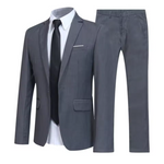 Men's Collar Lapel Pockets Buttons Groom Suit Set