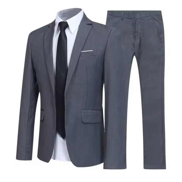 Men's Collar Lapel Pockets Buttons Groom Suit Set