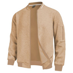 Men's Textured Casual Varsity Lightweight Bomber Jacket