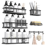 6-Pack Large Shower Caddy Organizer W/ Soap Holder & Hooks