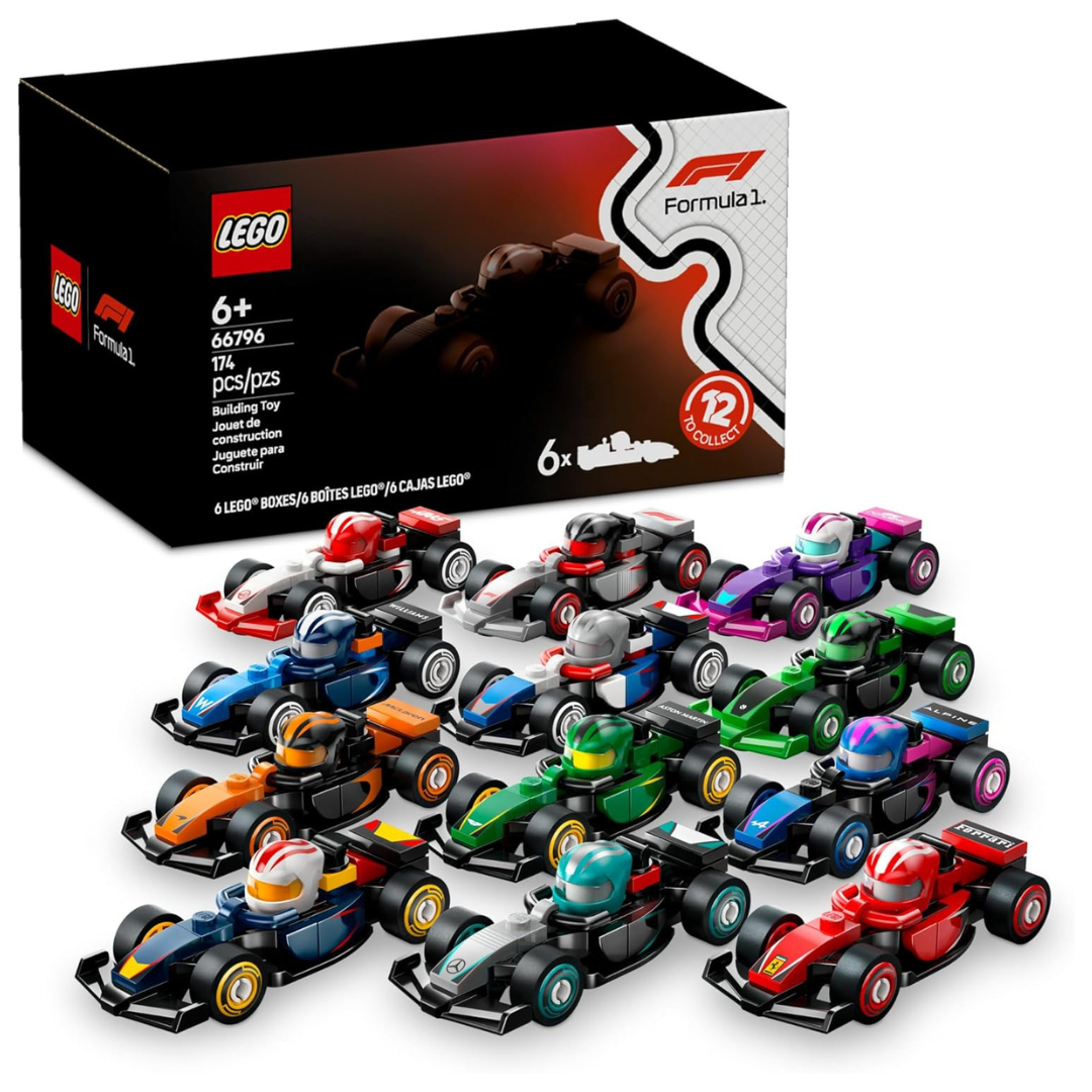 6-Pack 174-Piece LEGO F1 Collectible Race Cars Mystery Box (66796)
