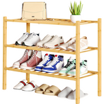 Smiry 3-Tier Bamboo Multifunctional Shoe Organizer Rack