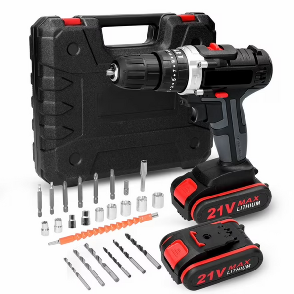 Aumotop 21V 3-In-1 Cordless Electric Impact Drill Screwdriver Tools