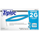 100-Count Double Zipper 2 Gal Professional Freezer Bags
