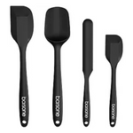 Set Of 4 Silicone Heat Resistant Food Grade Rubber Spatulas (2 Colors)