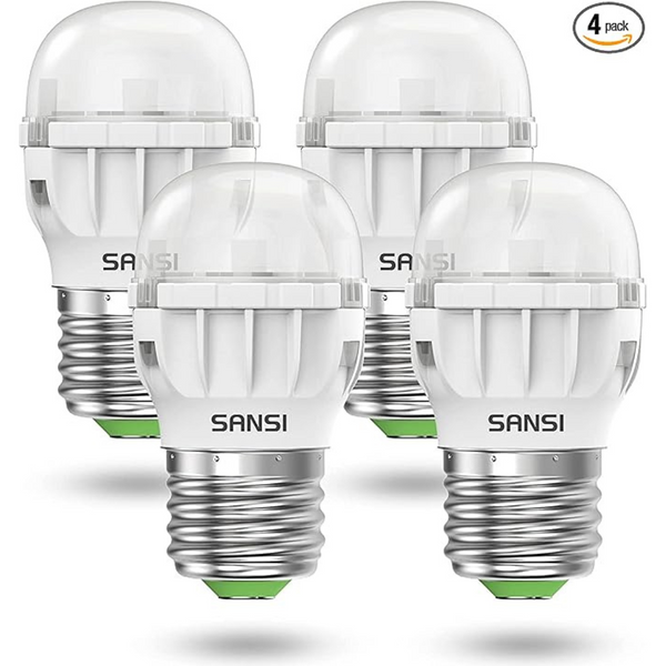 4-Pack SANSI 45W Equivalent Refrigerator LED Light Bulb