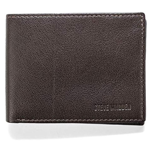 Steve Madden Men's Leather Extra Capacity Attached Flip Wallet