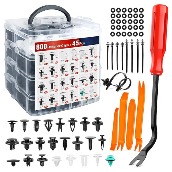 845-Piece Car Push Retainer Clips Auto Fasteners Assortment
