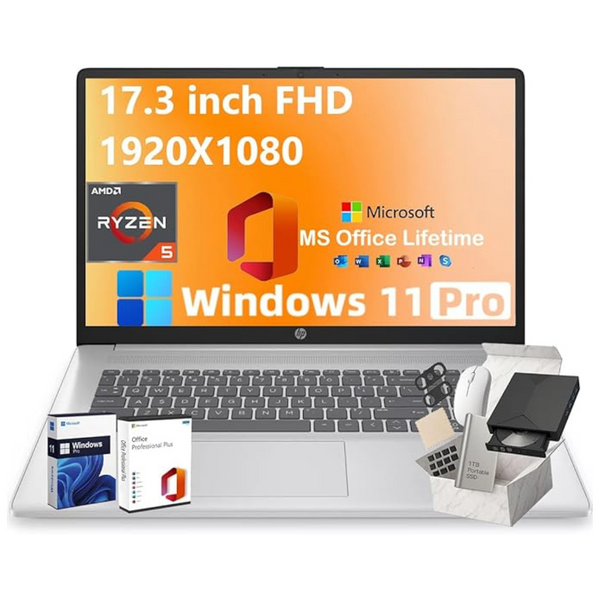 HP 17.3" FHD Laptop (Ryzen 5 7430U / 64GB RAM / 2TB SSD)