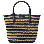 Lauren Ralph Lauren Women's Striped Straw Brie Tote Bag