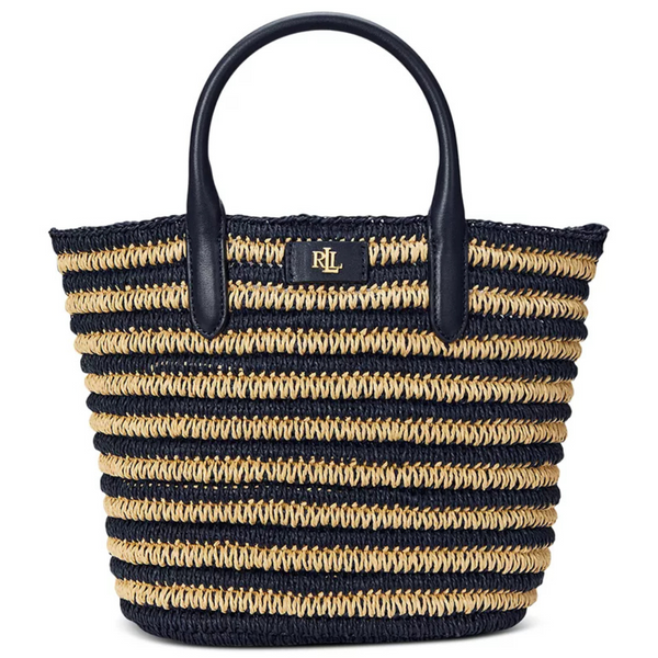 Lauren Ralph Lauren Women's Striped Straw Brie Tote Bag