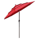 Yescom 10ft 3-Tier UV70+ Push Tilt Patio Umbrella