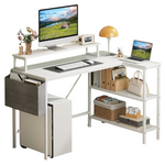 Flycity Reversible L Shaped Corner Computer Desk With Storage