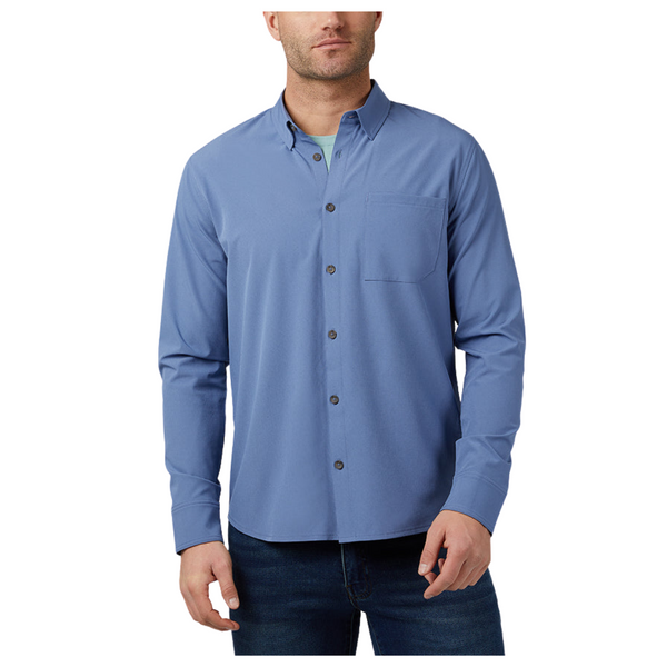 32 Degrees Men's Stretch Woven Long Sleeve Button Up Shirt (4 Colors)