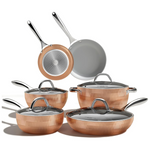 10-Piece Cooksmark Hammered Copper Cookware Set