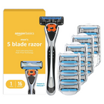 17-Pieces Amazon Basics Men's 5-Blade MotionSphere Razor