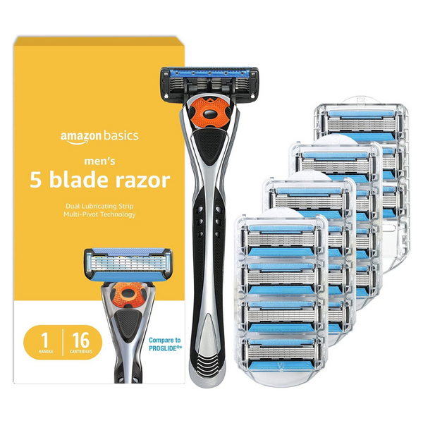 17-Pieces Amazon Basics Men's 5-Blade MotionSphere Razor