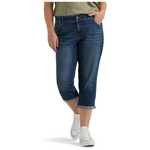 Lee Women's Plus Size Flex Motion Regular Fit 5 Pocket Capri Jean