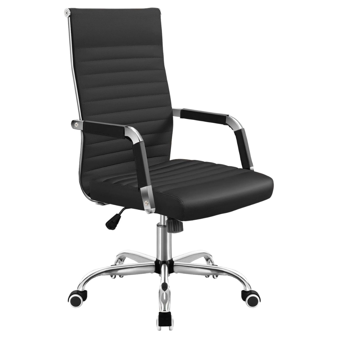 PU Leather Mid-Back Executive Swivel Arm Chair