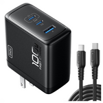 Iniu 3-Port 100W Compact Foldable GaN USB C Wall Charger