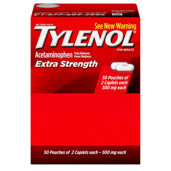 Pack Of 50 2-Ct Pouches Of Tylenol Extra Strength Caplets