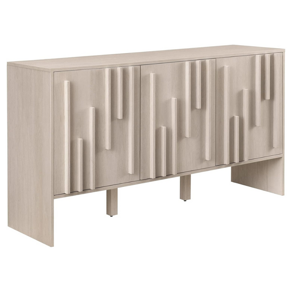 Walker Edison Contemporary Detailed 3-Door Sideboard 55 Inch