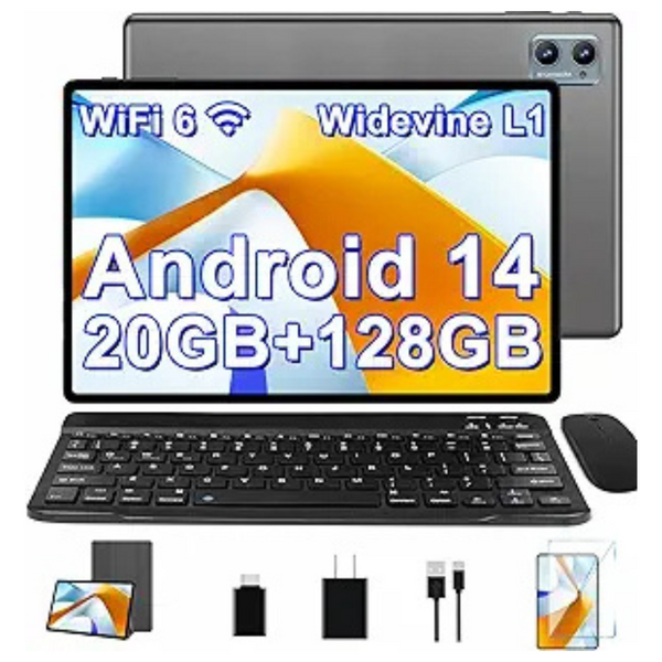 10.1" 128GB Wi-Fi Tablet With Keyboard, Mouse (3 Colors)