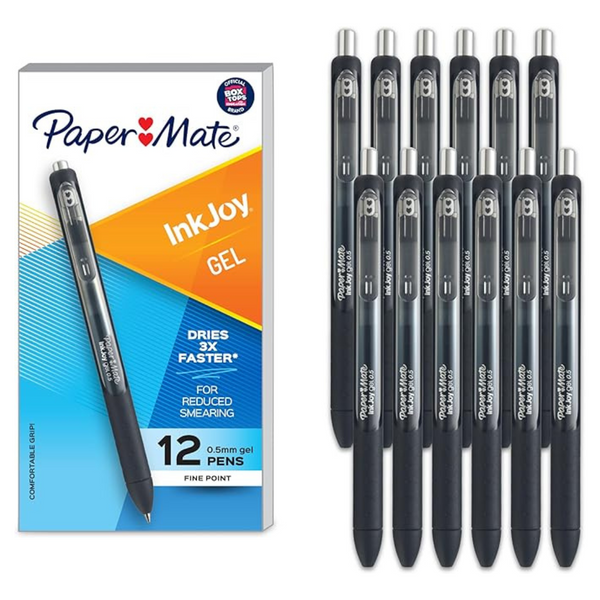 12-Count Paper Mate InkJoy Black Ink Gel Pen (0.5mm)
