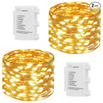 2-Pack Waterproof LED Fairy String Lights