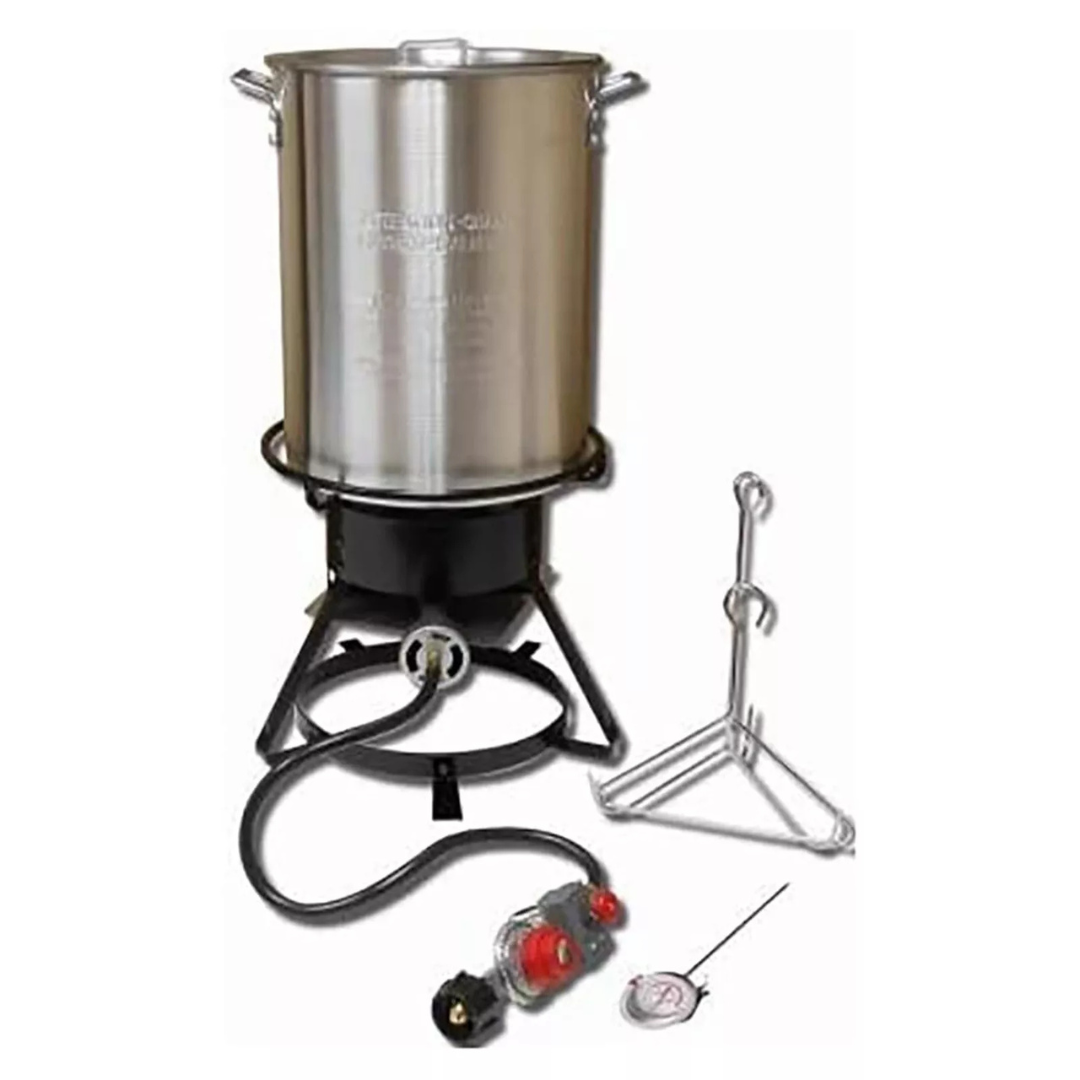 Metal-Fusion Import 29 Quart Aluminum Turkey Pot Frying Cooker Package