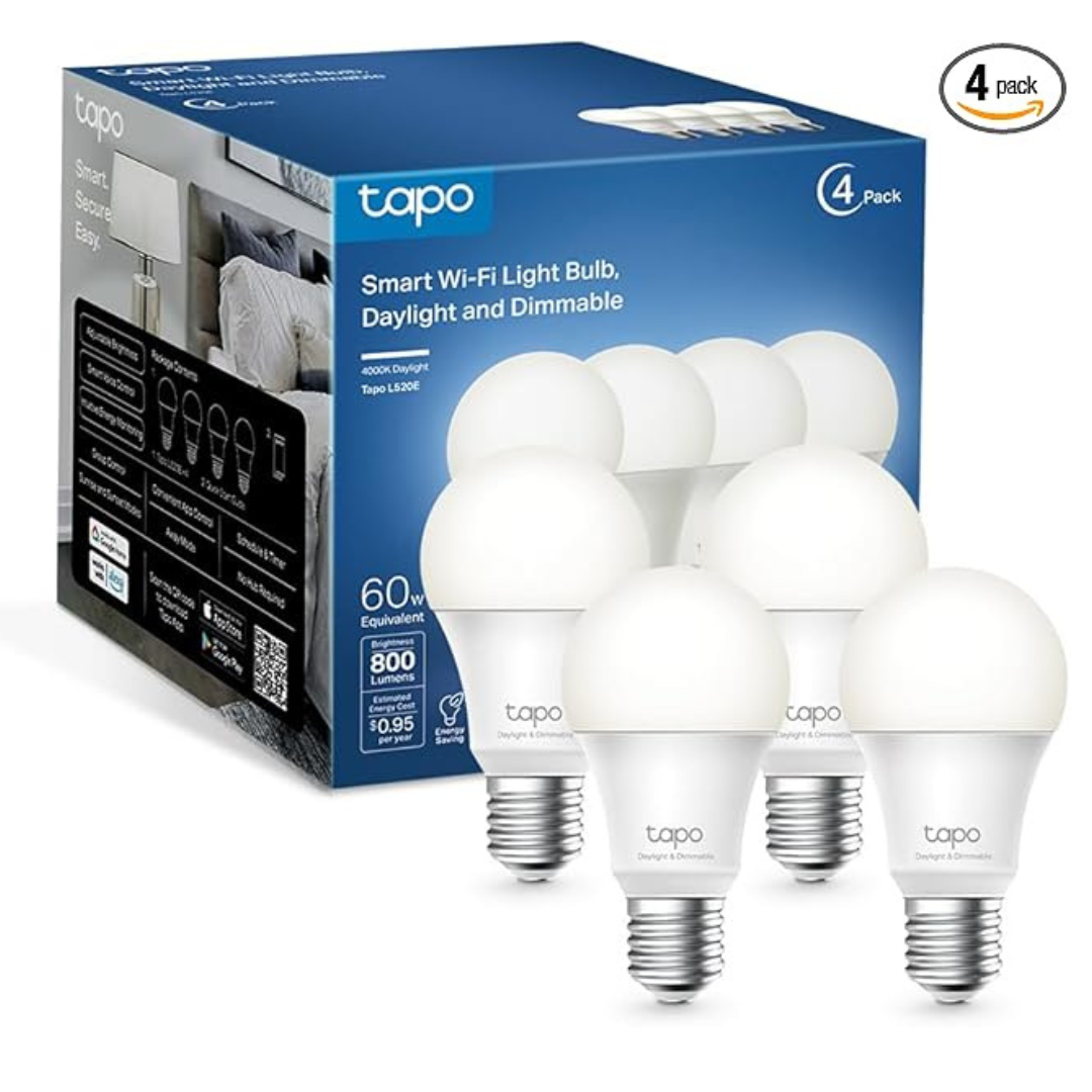 4-Pack 60W Tapo TP-Link Smart Wi-Fi Light Bulbs
