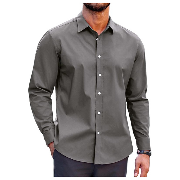 COOFANDY Men's Slim Fit Long Sleeve Solid Dress Shirt