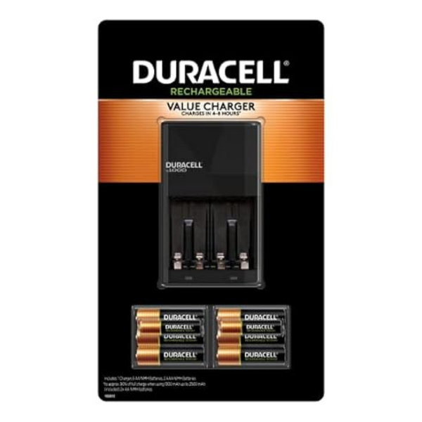 Duracell Ion Speed 1000 Battery Charger With 6 AA & 2 AAA Batteries