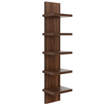 5 Tier Walnut Wall Shelf Unit