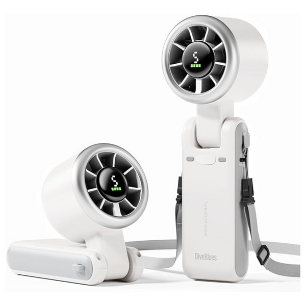 Diveblues 4000mAh Portable Rechargeable Mini Turbo Fan (White)
