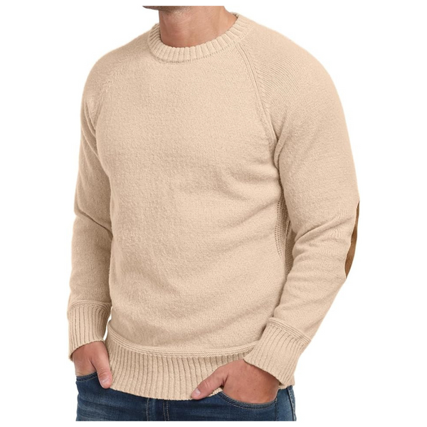 Fit Pullover Sweater With Elbow Patches