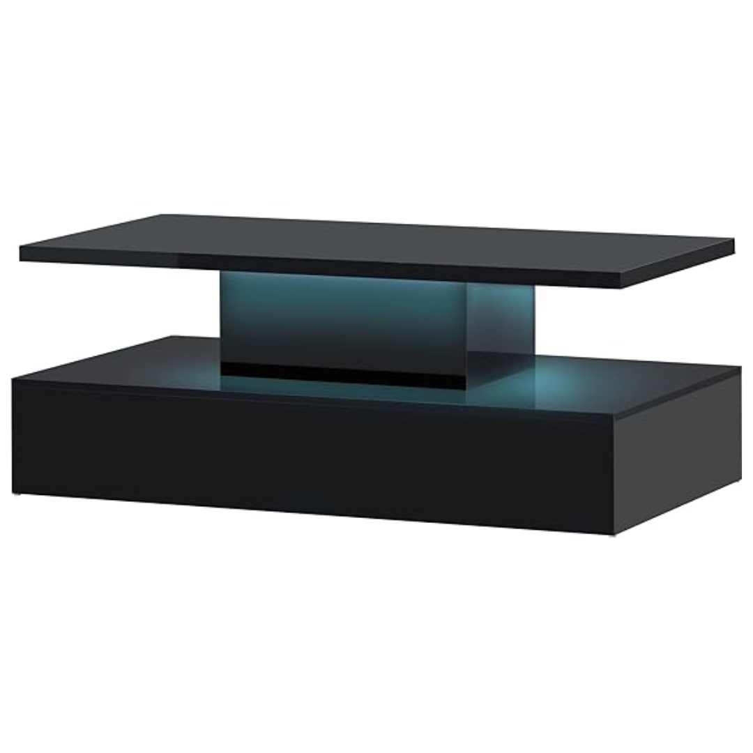 Spoflyinn Modern Coffee Table With LED Lights