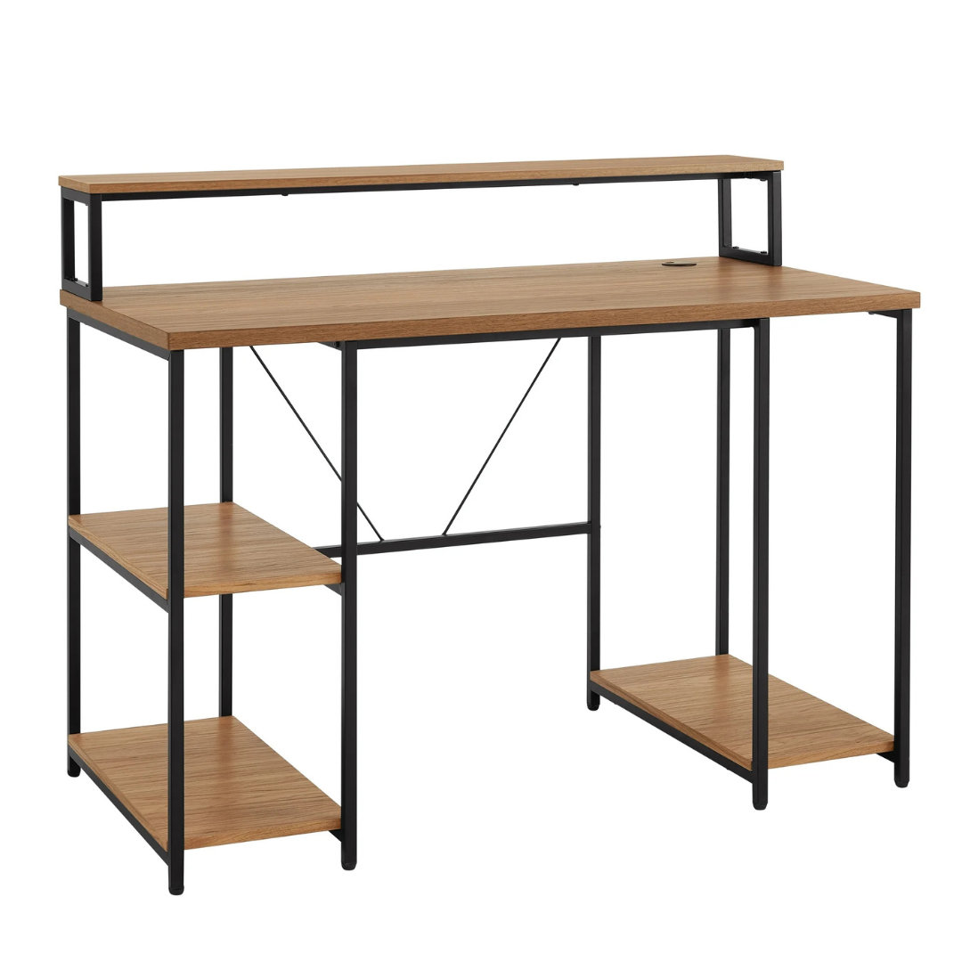 47" Mainstays Computer Desk With Storage Shelves (Walnut)