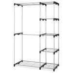 Whitmor Double Rod Freestanding Closet Organizer (Silver)