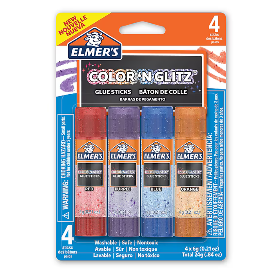 24-Count Elmer's Color 'n Glitz Glue Sticks
