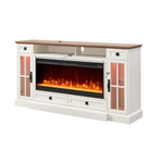 Farmhouse TV Stand For Upto 80" TVs W/ 42" Electric Fireplace