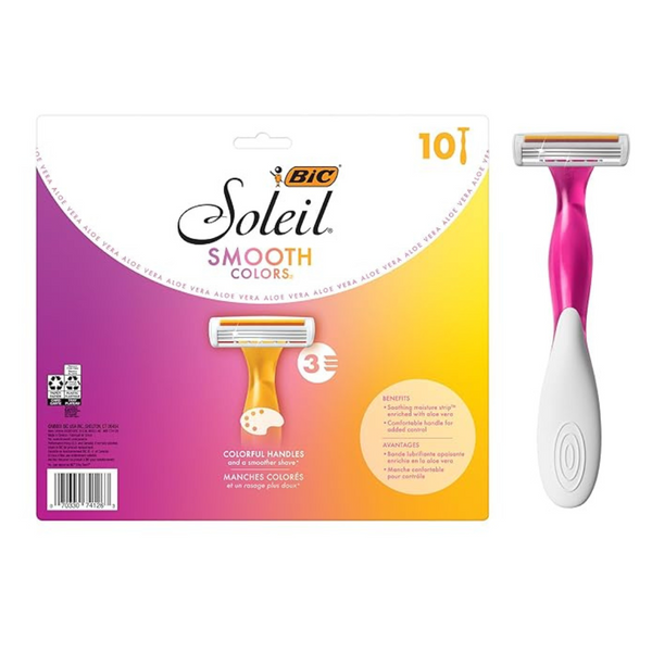 10-Count BIC Soleil Smooth Colors 3-Blade Women's Disposable Razors