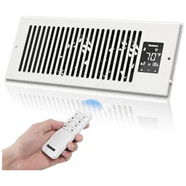 Quiet 4" x 12" Register Booster Fan With 9-Speed Thermostat & LCD