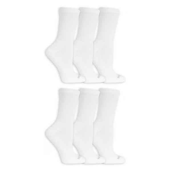 10-Pair Fruit of the Loom Women's Everyday Cushioned Crew Socks (White)