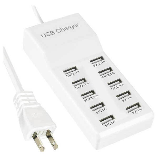 USB Charging Station with 10-Ports
