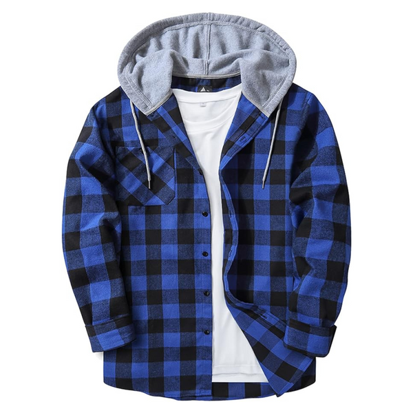 Men's Flannel Hoodie Shirt Jacket